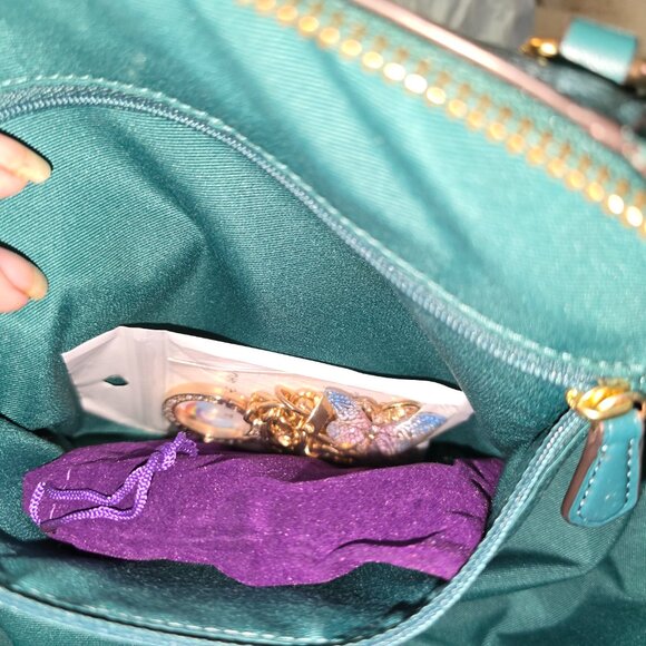 Coach Prairie Satchel in Viridian Green & Matching Wallet - Picture 12 of 15